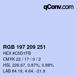 Color code: RGB 197 209 251 | qconv.com