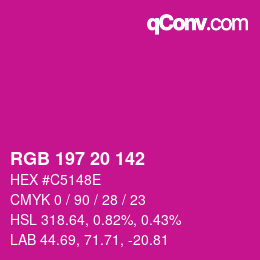 Color code: RGB 197 20 142 | qconv.com