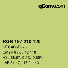 Color code: RGB 197 210 120 | qconv.com