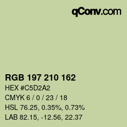 Color code: RGB 197 210 162 | qconv.com