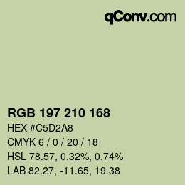 カラーコード: RGB 197 210 168 | qconv.com