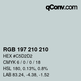 Color code: RGB 197 210 210 | qconv.com