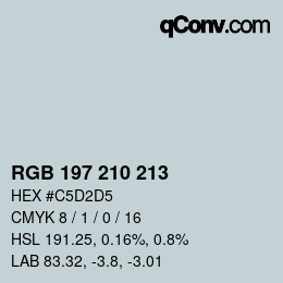 Código de color: RGB 197 210 213 | qconv.com