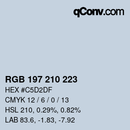 Código de color: RGB 197 210 223 | qconv.com