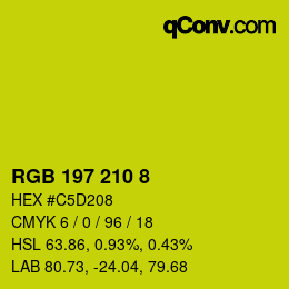 Color code: RGB 197 210 8 | qconv.com