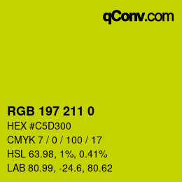 Color code: RGB 197 211 0 | qconv.com