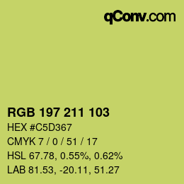 Color code: RGB 197 211 103 | qconv.com