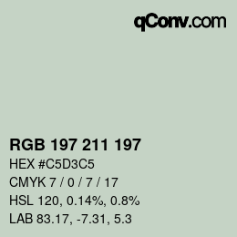 Código de color: RGB 197 211 197 | qconv.com