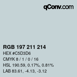 Farbcode: RGB 197 211 214 | qconv.com