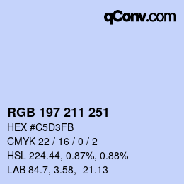 Color code: RGB 197 211 251 | qconv.com