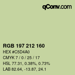 Código de color: RGB 197 212 160 | qconv.com