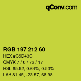 カラーコード: RGB 197 212 60 | qconv.com