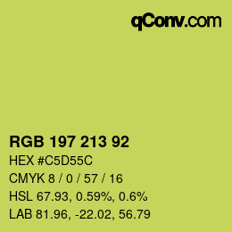 Color code: RGB 197 213 92 | qconv.com