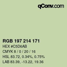 Farbcode: RGB 197 214 171 | qconv.com
