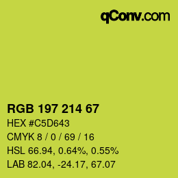 Código de color: RGB 197 214 67 | qconv.com