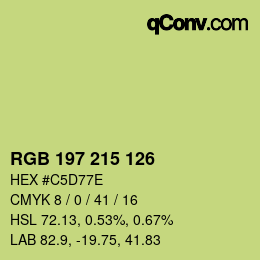 カラーコード: RGB 197 215 126 | qconv.com