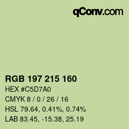 カラーコード: RGB 197 215 160 | qconv.com