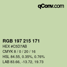 Código de color: RGB 197 215 171 | qconv.com