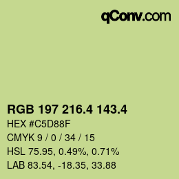 カラーコード: RGB 197 216.4 143.4 | qconv.com