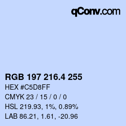 カラーコード: RGB 197 216.4 255 | qconv.com