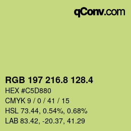 カラーコード: RGB 197 216.8 128.4 | qconv.com