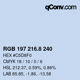 カラーコード: RGB 197 216.8 240 | qconv.com