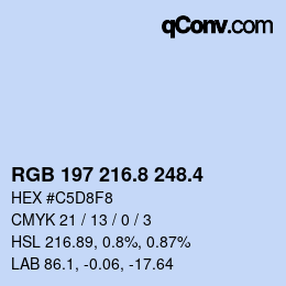 カラーコード: RGB 197 216.8 248.4 | qconv.com