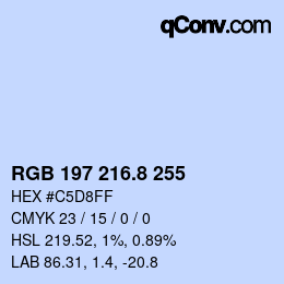 カラーコード: RGB 197 216.8 255 | qconv.com