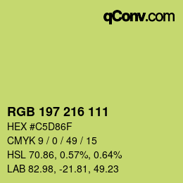 Farbcode: RGB 197 216 111 | qconv.com