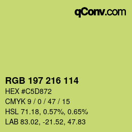 Color code: RGB 197 216 114 | qconv.com