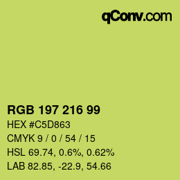 カラーコード: RGB 197 216 99 | qconv.com