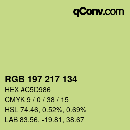 Color code: RGB 197 217 134 | qconv.com