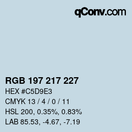 Color code: RGB 197 217 227 | qconv.com