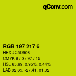 Color code: RGB 197 217 6 | qconv.com