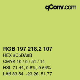 カラーコード: RGB 197 218.2 107 | qconv.com