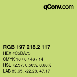 カラーコード: RGB 197 218.2 117 | qconv.com