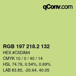 カラーコード: RGB 197 218.2 132 | qconv.com