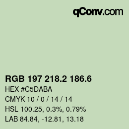 カラーコード: RGB 197 218.2 186.6 | qconv.com