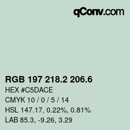 カラーコード: RGB 197 218.2 206.6 | qconv.com