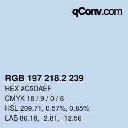 カラーコード: RGB 197 218.2 239 | qconv.com
