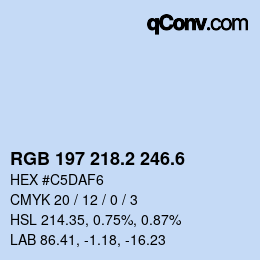 カラーコード: RGB 197 218.2 246.6 | qconv.com
