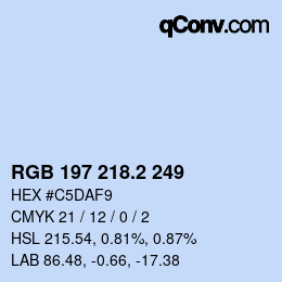 カラーコード: RGB 197 218.2 249 | qconv.com