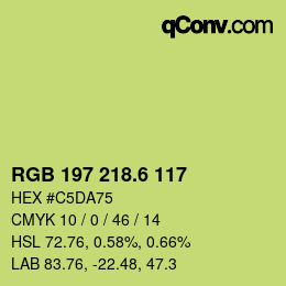 カラーコード: RGB 197 218.6 117 | qconv.com