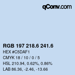 カラーコード: RGB 197 218.6 241.6 | qconv.com