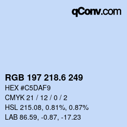 カラーコード: RGB 197 218.6 249 | qconv.com