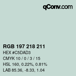 Code couleur: RGB 197 218 211 | qconv.com