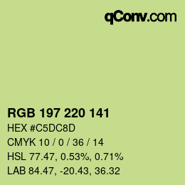 カラーコード: RGB 197 220 141 | qconv.com