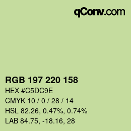Farbcode: RGB 197 220 158 | qconv.com