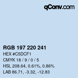 カラーコード: RGB 197 220 241 | qconv.com