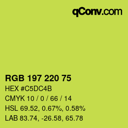 Código de color: RGB 197 220 75 | qconv.com